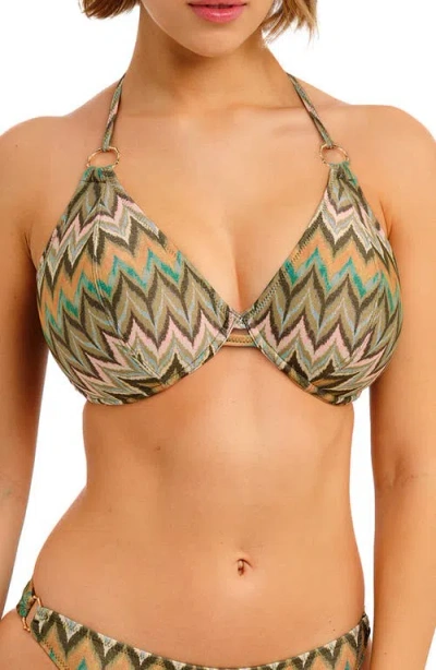 Freya Arizona Wave Underwire Halter Bikini Top In Blue