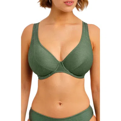 Freya Arizona Wave Underwire High Apex Bikini Top In Green