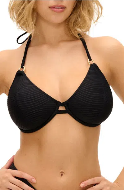 Freya Cala Cuba Halter Underwire Bikini Top In Black Sands