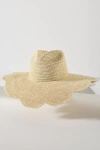 Freya Flat-brim Raffia Rancher Hat In Neutral