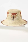 Freya Fleur Floral Straw Bucket Hat