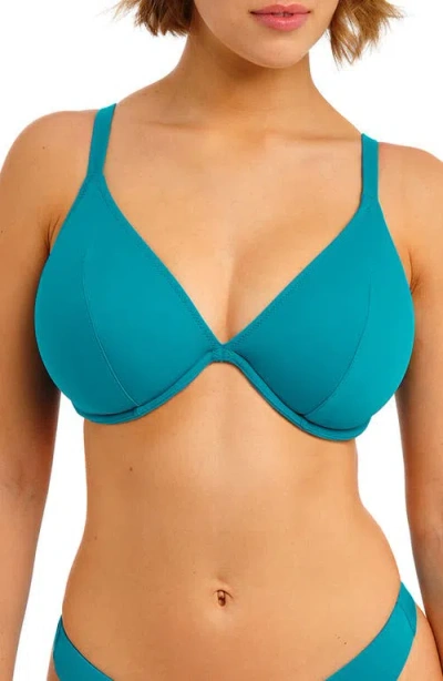 Freya Jewel Cove Underwire Plunge Bikini Top In Blue