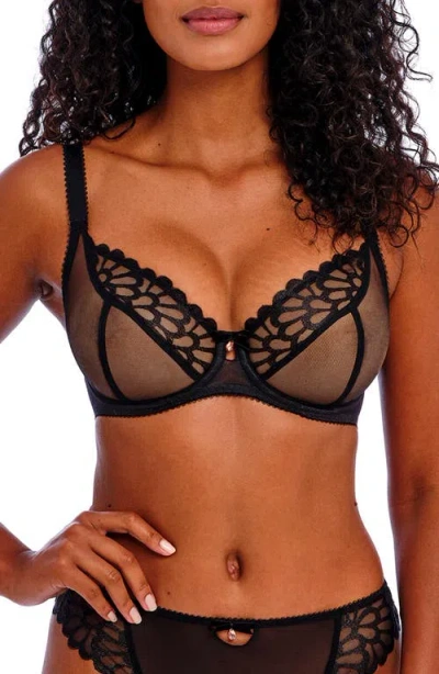 Freya Loveland Underwire Plunge Bra In Bombshell Black
