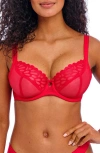 Freya Loveland Underwire Plunge Bra In Bombshell Chilli Red