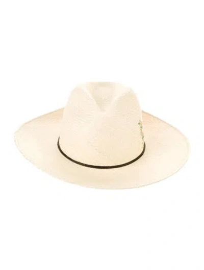 Pre-owned Freya Mariposa Straw Fedora In Neutral