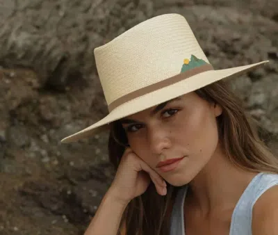 Freya Mountain Embroidery Hat In Beige