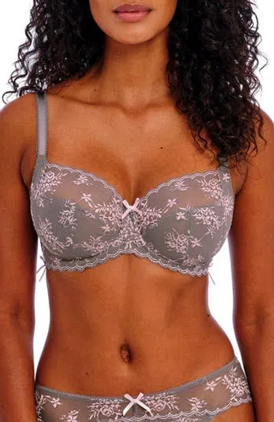 Freya Offbeat Decadence Underwire Side Support Bra In Gray
