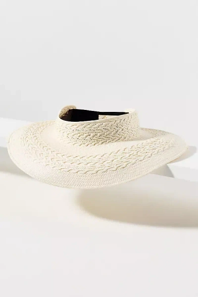 Freya Redwood Wide Straw Visor In White