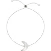 Freya Rose Women's White / Silver Adjustable Silver Moon Bracelet In Silver