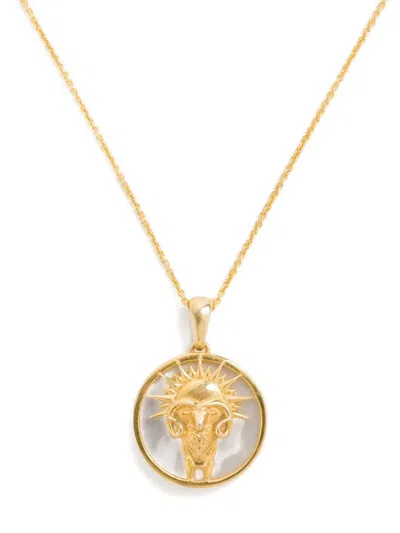 Freya Rose Aries Zodiac Pendant Necklace In Gold