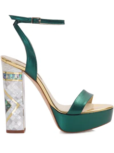 Freya Rose Arte Ankle-strap Heeled Sandal In Green