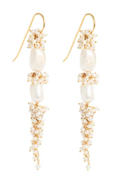 Freya Rose Baroque Pearl Long Drops In Gold