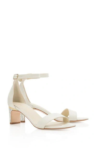Freya Rose Chloe Ankle Strap Pearl Heel Sandal In White