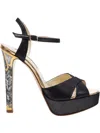 Freya Rose Cleopatra Embellished-heel Sandals In Black