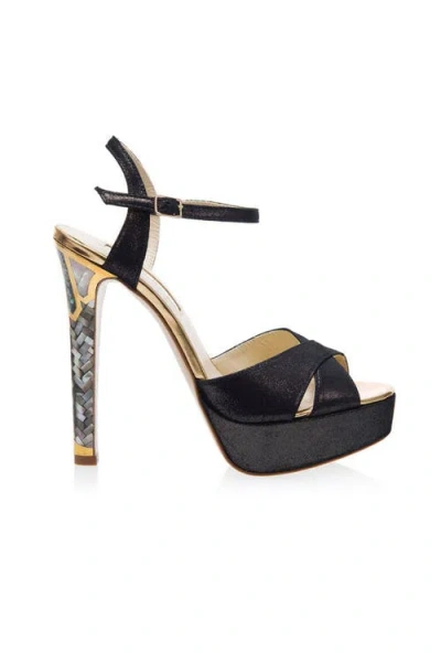 Freya Rose Cleopatra Embellished-heel Sandals In Black