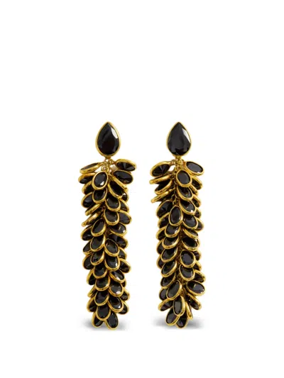 Freya Rose Crystal Long Drop Earrings In Gold