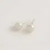 Freya Rose Fresh Water Pearl And Silver Stud Earrings In Brown