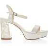 Freya Rose Gigi Ivory Ankle Strap Pearl Heel In Ivory