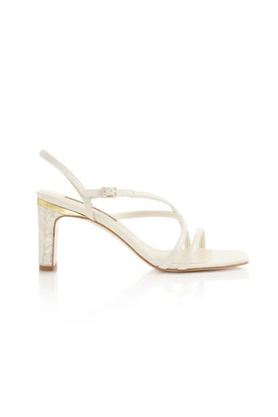 Freya Rose Giselle Ankle Strap Pearl Heel In Ivory