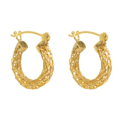 Freya Rose Gold 'woven For Women' Mini Hoops