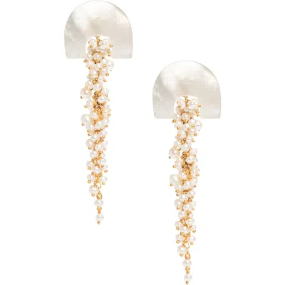 Freya Rose Hakuro Mother-of-pearl Drops Earrings In Gold