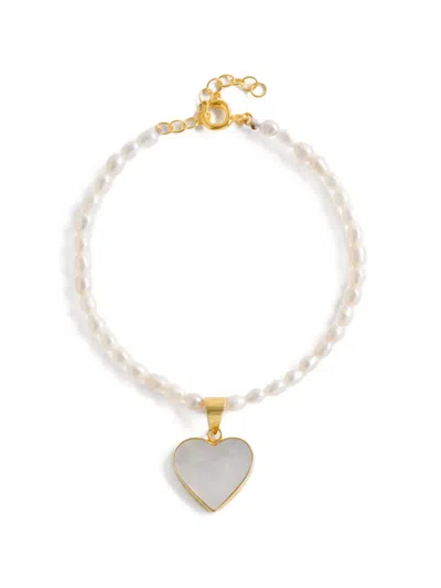Freya Rose Heart-pendant Bracelet In Gold