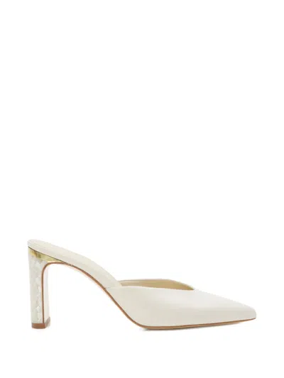 Freya Rose Jolie Pointed-toe Heeled Mules In White