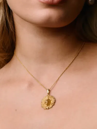 Freya Rose Lion Pendant In Pink
