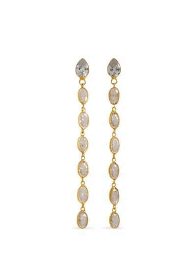 Freya Rose Long-drop-design Earrings In Gold