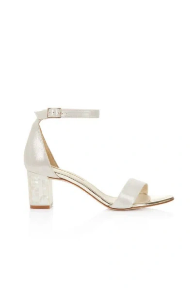 Freya Rose Martene Midi Block-heel Sandals In White
