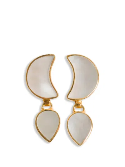 Freya Rose Moon-design Earrings In Gold