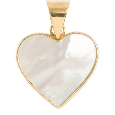 Freya Rose Mother Of Pearl Heart Pendant In Gold