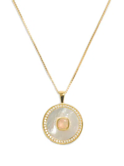 Freya Rose October Mother-of-pearl Opal Necklace In Gray