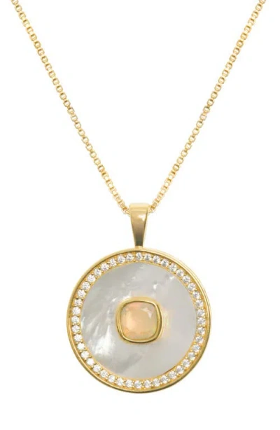Freya Rose Opal Mother Of Pearl Necklace In Gold
