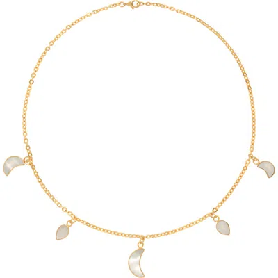 Freya Rose Petite Moon Necklace, Gold