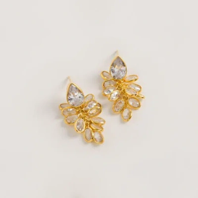 Freya Rose Petite Vermeil Crystal Drops In Gold