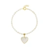 Freya Rose Rice Pearl Bracelet With Heart Charm In Gold