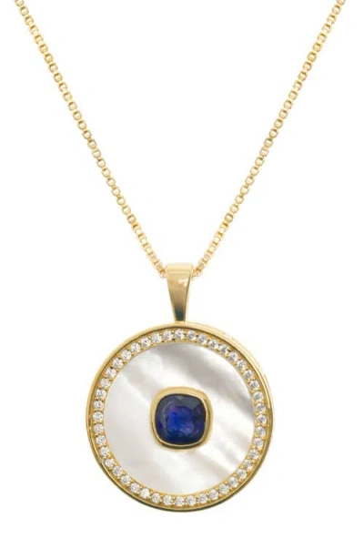 Freya Rose Sapphire Mother Of Pearl Necklace In Blue