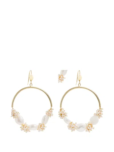 Freya Rose Seed Baroque Pearl Hoops Earrings In Gold