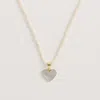 Freya Rose Seed Pearl Necklace With Mother Of Pearl Heart Pendant In Ivory