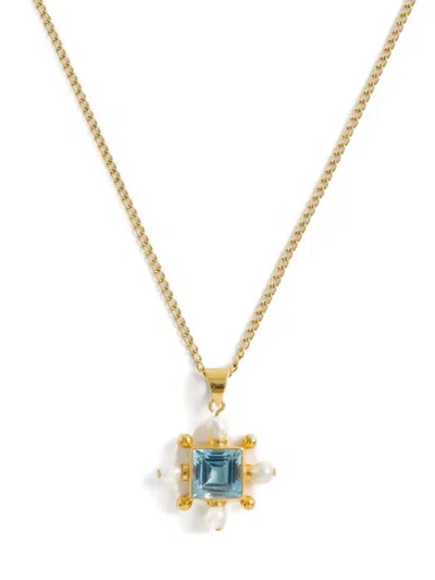 Freya Rose Topaz Cross Necklace In Brown