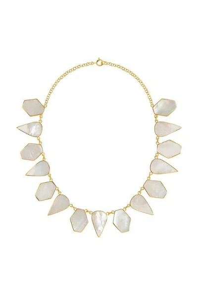 Freya Rose Warrioress Mother Of Pearl Necklace In Gold