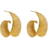 Freya Rose Women's 22ct Gold Weave Curled Hoops In Gold