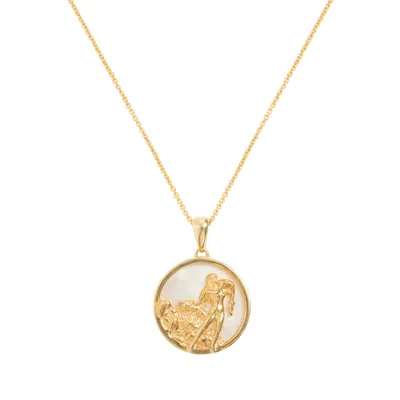 Freya Rose Women's Aquarius, Gold Zodiac Necklace