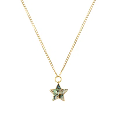 Freya Rose Women's Blue / Gold / Green Necklace With Paua Star