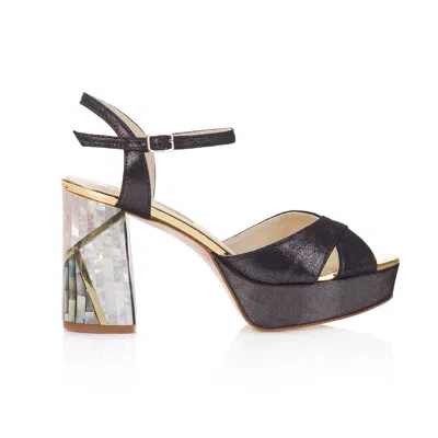 Freya Rose Women's Gold / Black / White Zahra Noir In Black Shimmer