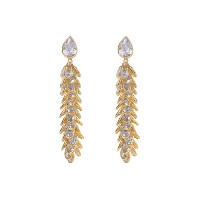 Freya Rose Gold Crystal Long Drops Earrings