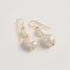 Freya Rose Women's Gold / White Baroque Pearl Mid Drops In Gold