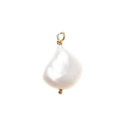 Freya Rose Women's Gold / White Baroque Pearl Pendant - Gold Pearl Detachable Charm In Metallic
