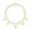 Freya Rose Women's Gold / White Forged Circular Necklace, Gold